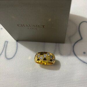 Chaumet Hexagonal Pavé Diamond 18K Gold Ring